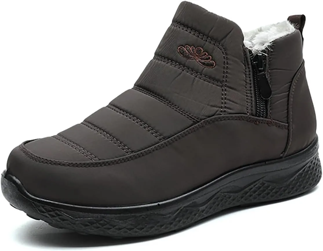 Women's Snow Boots Wide Width Adults Winter Boots Slip On for Womens Shoes Warm Barefoot Shoes Grounded Footwear Hiking Boots for Women Knee High Men's Snow Booties