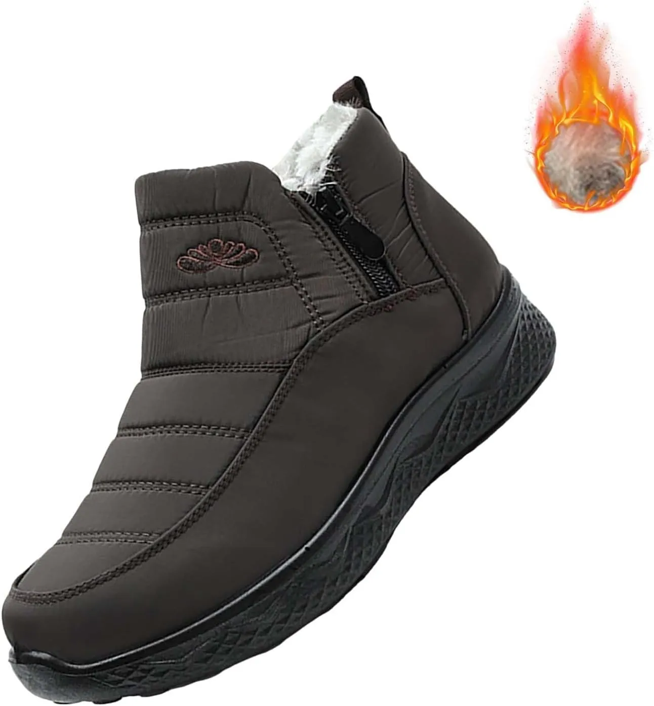 Women's Snow Boots Wide Width Adults Winter Boots Slip On for Womens Shoes Warm Barefoot Shoes Grounded Footwear Hiking Boots for Women Knee High Men's Snow Booties