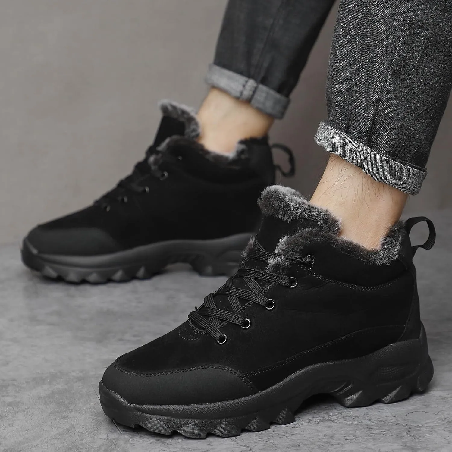 Work Boots for Men Slip On Hiking Sneakers Shoes Warm Working Shoes for Women Waterproof Waterproof Outdoor Shoes Leather Comfortable Hike Grounded Footwear
