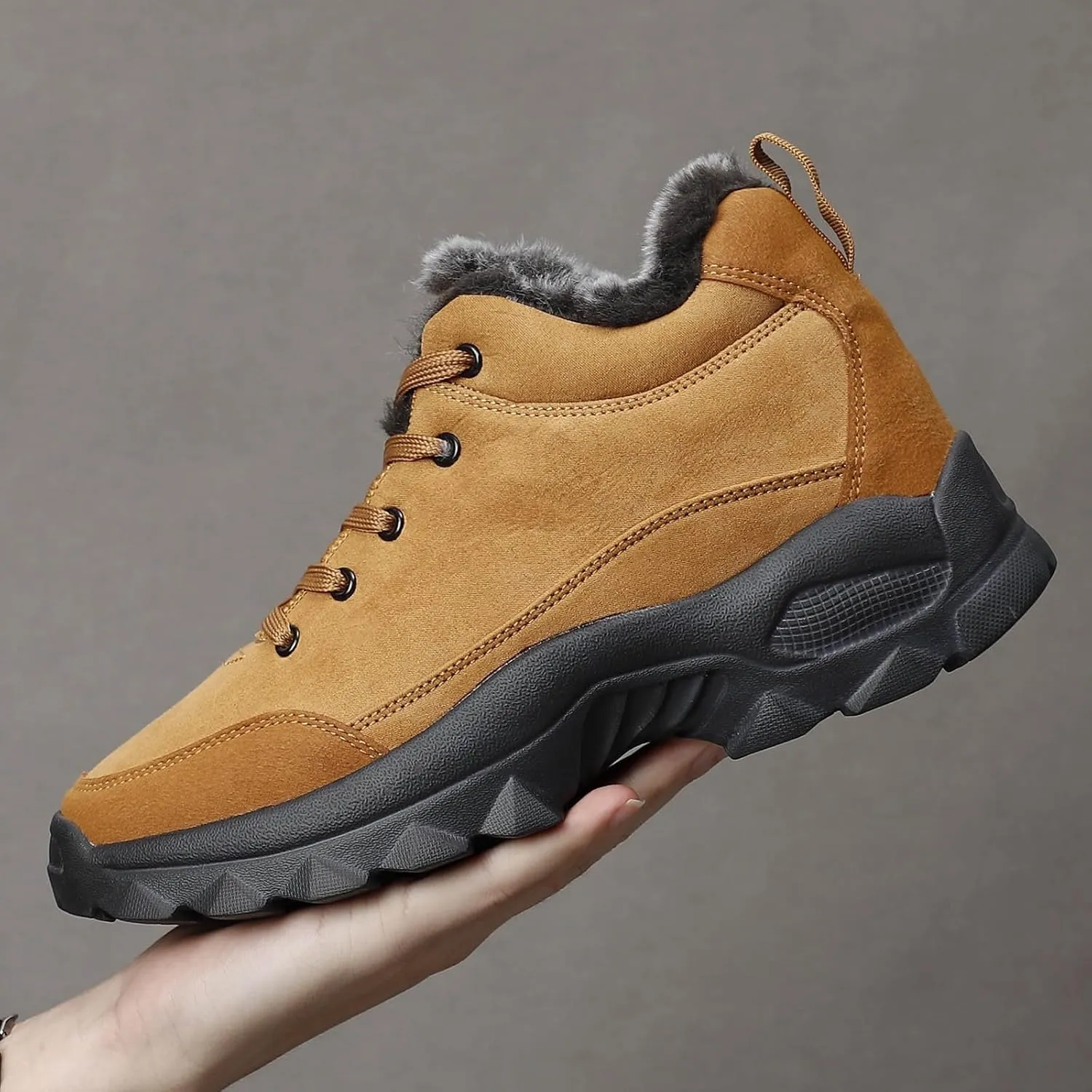 Work Boots for Men Slip On Hiking Sneakers Shoes Warm Working Shoes for Women Waterproof Waterproof Outdoor Shoes Leather Comfortable Hike Grounded Footwear