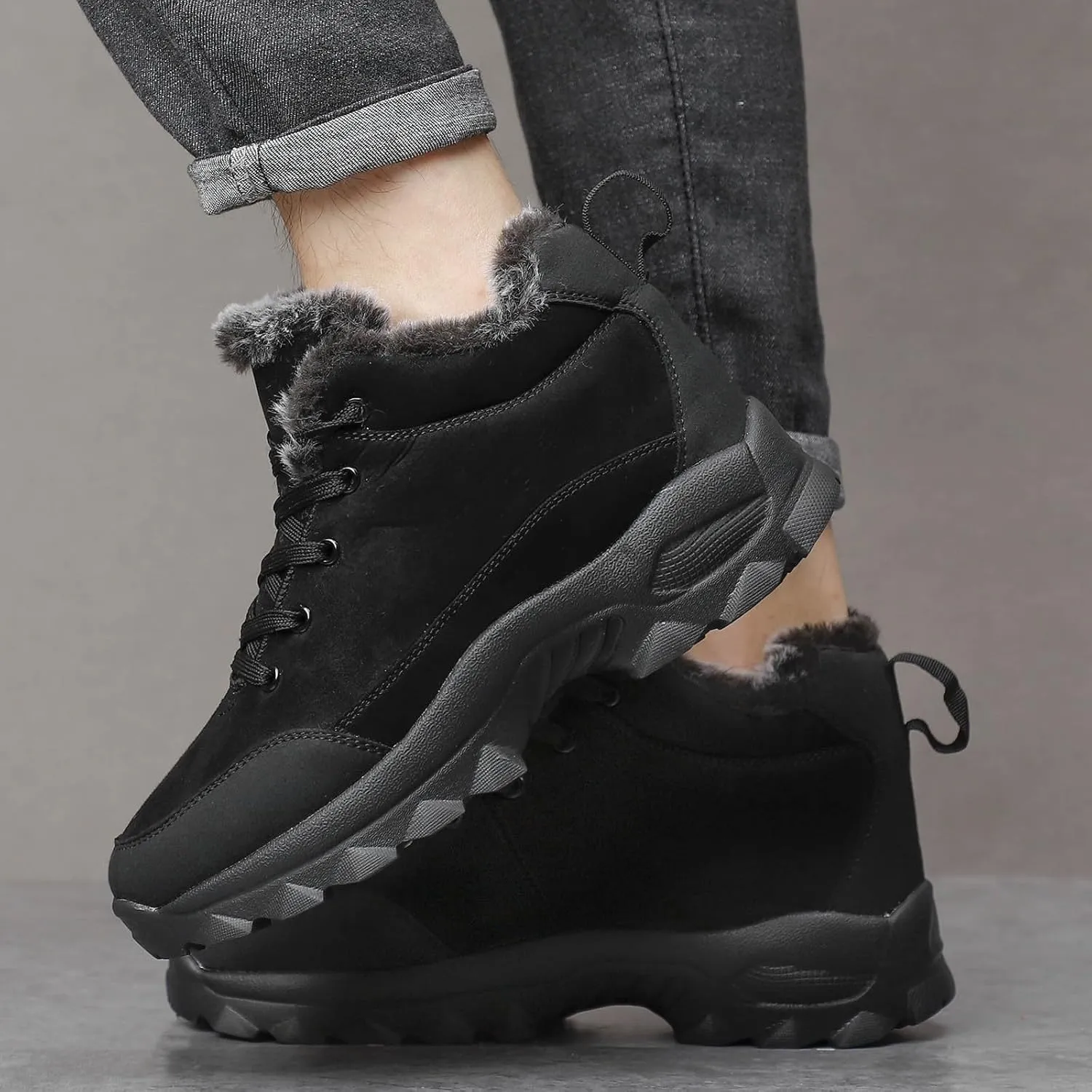 Work Boots for Men Slip On Hiking Sneakers Shoes Warm Working Shoes for Women Waterproof Waterproof Outdoor Shoes Leather Comfortable Hike Grounded Footwear