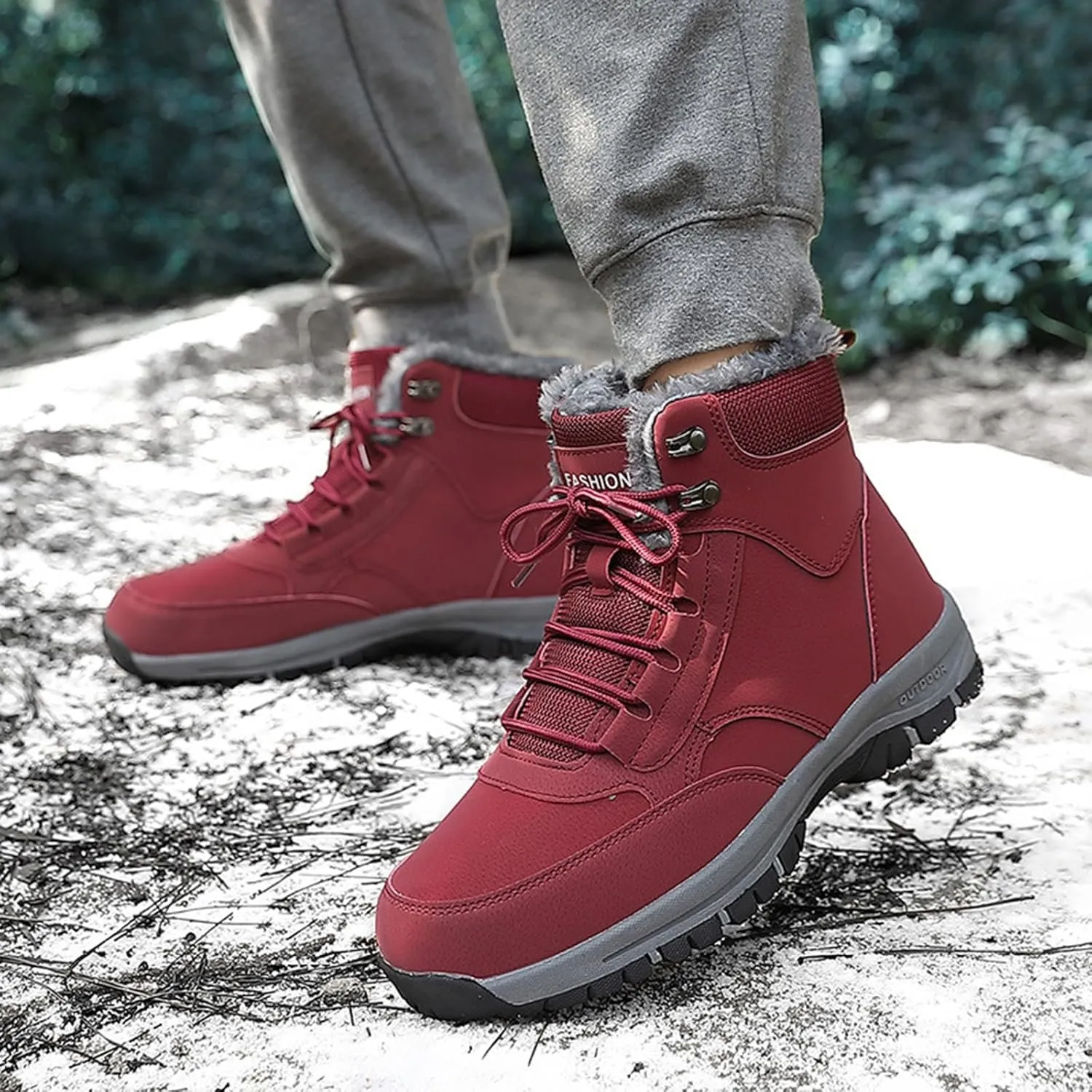 Work Boots for Men Waterproof Hiking Sneakers Ankle Booties Womens Safety Toe Shoes Slip On Platform Sneakers Indestructible Hike Grounded Footwear