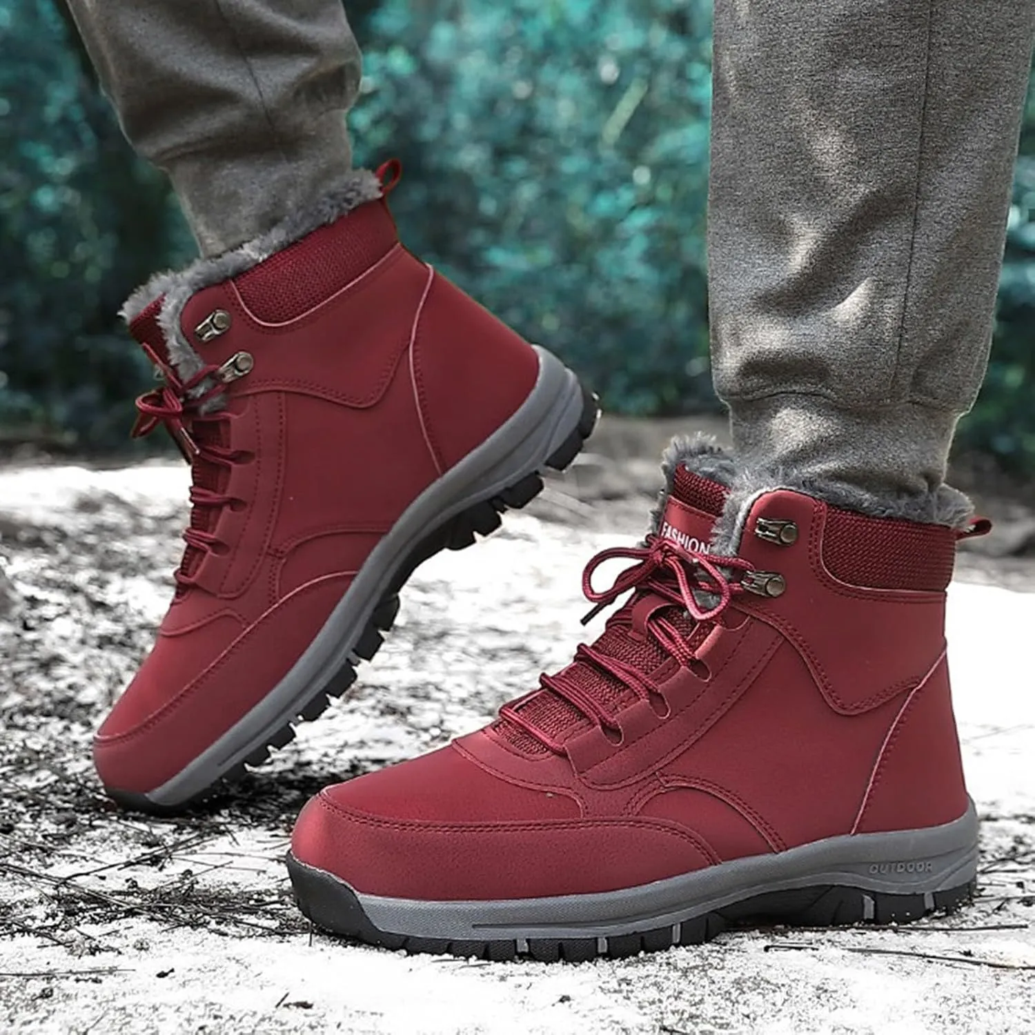Work Boots for Men Waterproof Hiking Sneakers Ankle Booties Womens Safety Toe Shoes Slip On Platform Sneakers Indestructible Hike Grounded Footwear
