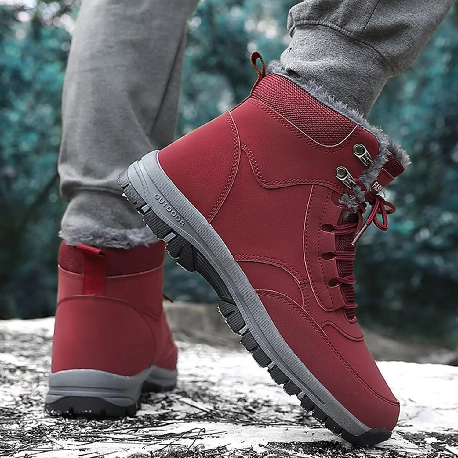 Work Boots for Men Waterproof Hiking Sneakers Ankle Booties Womens Safety Toe Shoes Slip On Platform Sneakers Indestructible Hike Grounded Footwear
