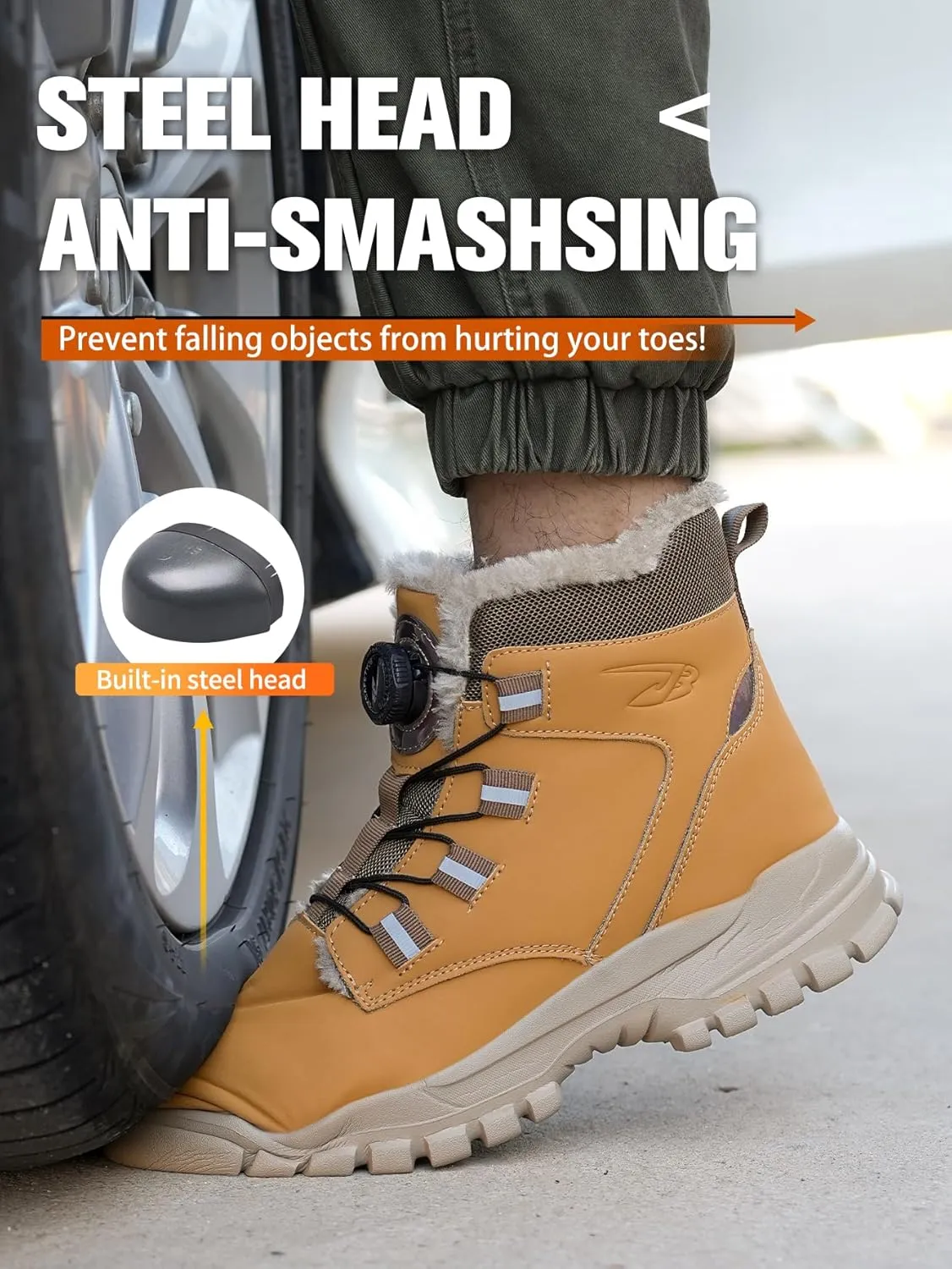 work boots for mensteel toe boots for womenConstruction Site Winter Warm Protective BootsAnti-smash Anti-puncture Work Boots