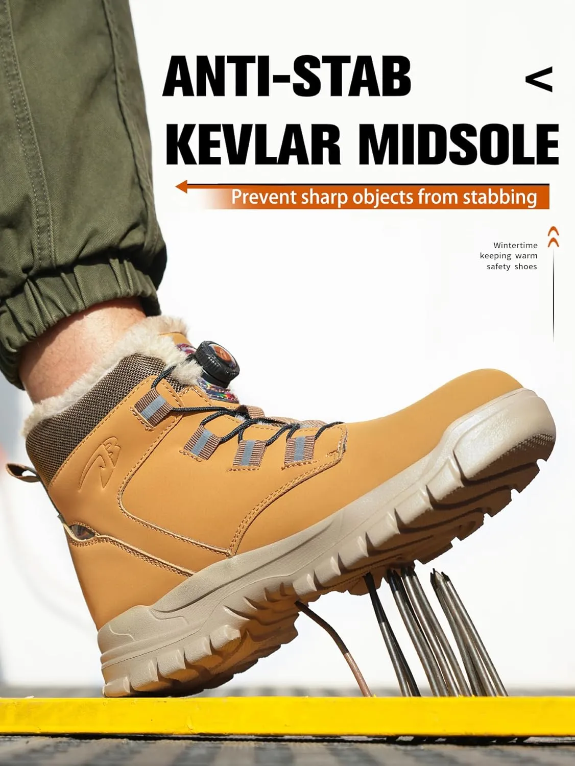 work boots for mensteel toe boots for womenConstruction Site Winter Warm Protective BootsAnti-smash Anti-puncture Work Boots