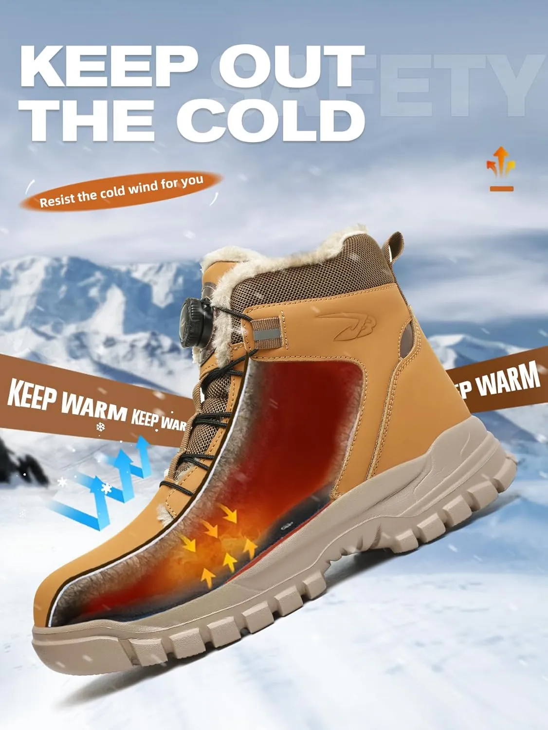 work boots for mensteel toe boots for womenConstruction Site Winter Warm Protective BootsAnti-smash Anti-puncture Work Boots