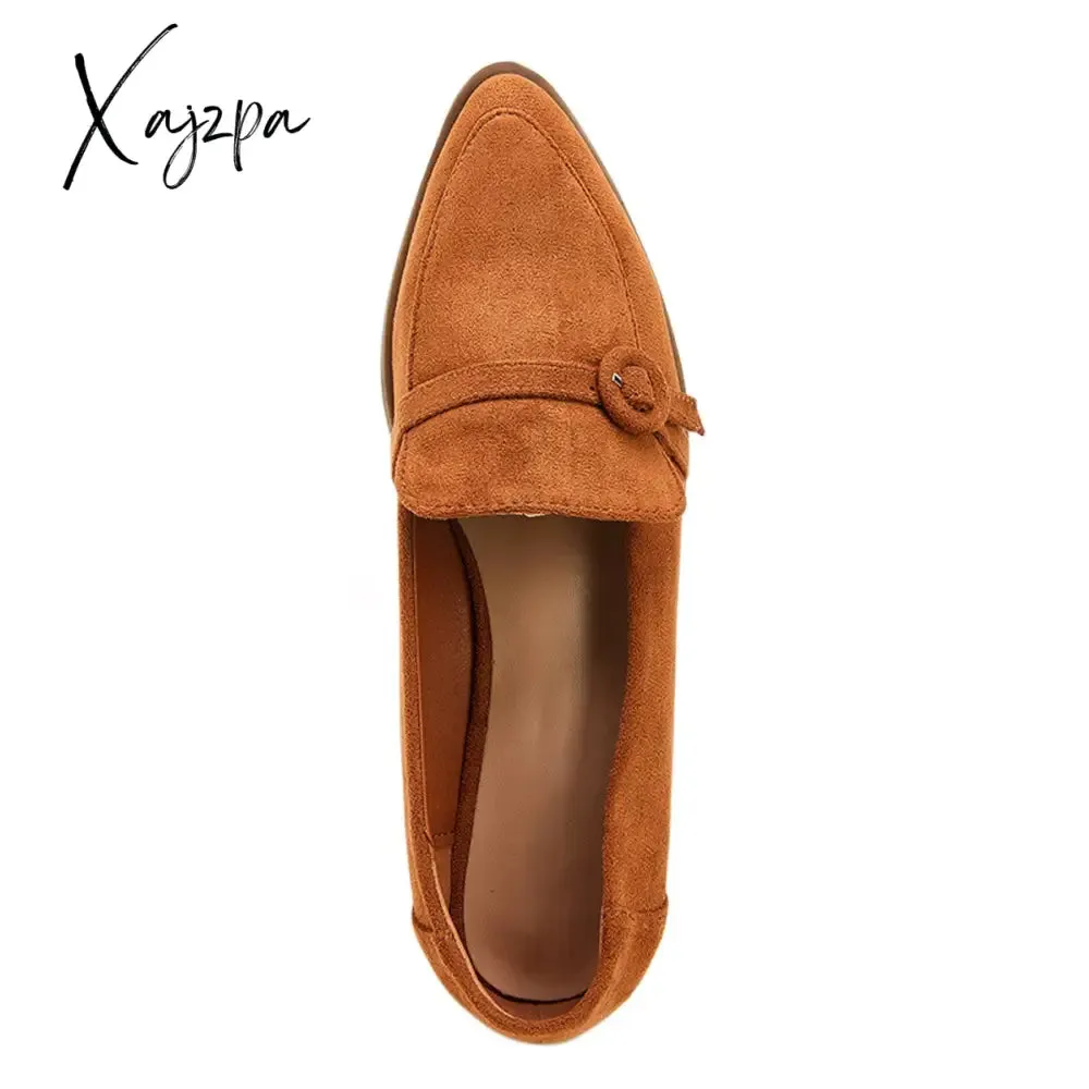 Xajzpa - Imily Bela Womens Casual Elegant Pointed Toe Slip-On Loafer Flats Low Heeled Office Shoes
