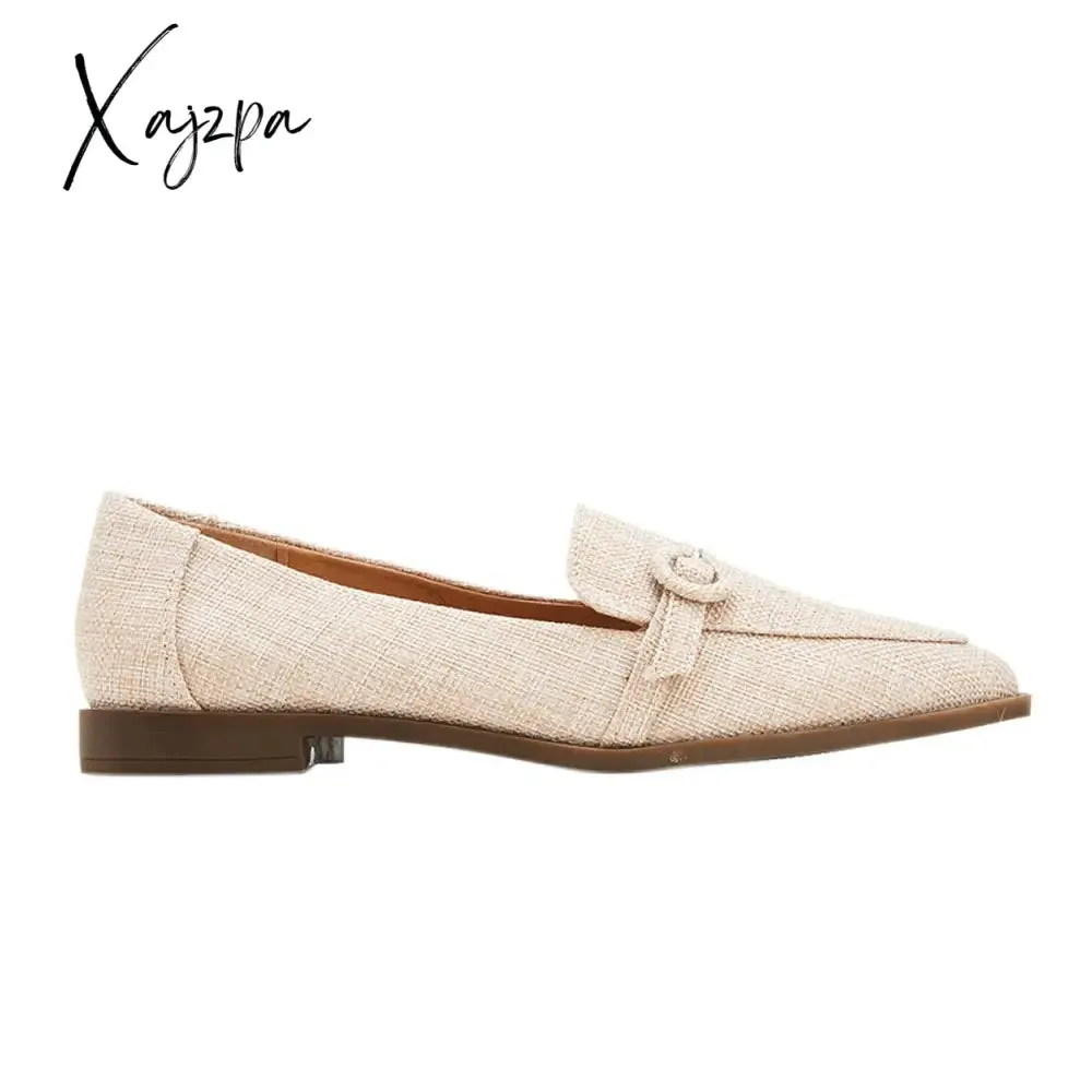 Xajzpa - Imily Bela Womens Casual Elegant Pointed Toe Slip-On Loafer Flats Low Heeled Office Shoes
