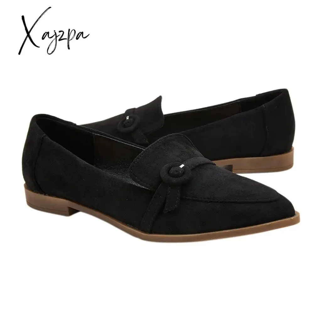 Xajzpa - Imily Bela Womens Casual Elegant Pointed Toe Slip-On Loafer Flats Low Heeled Office Shoes
