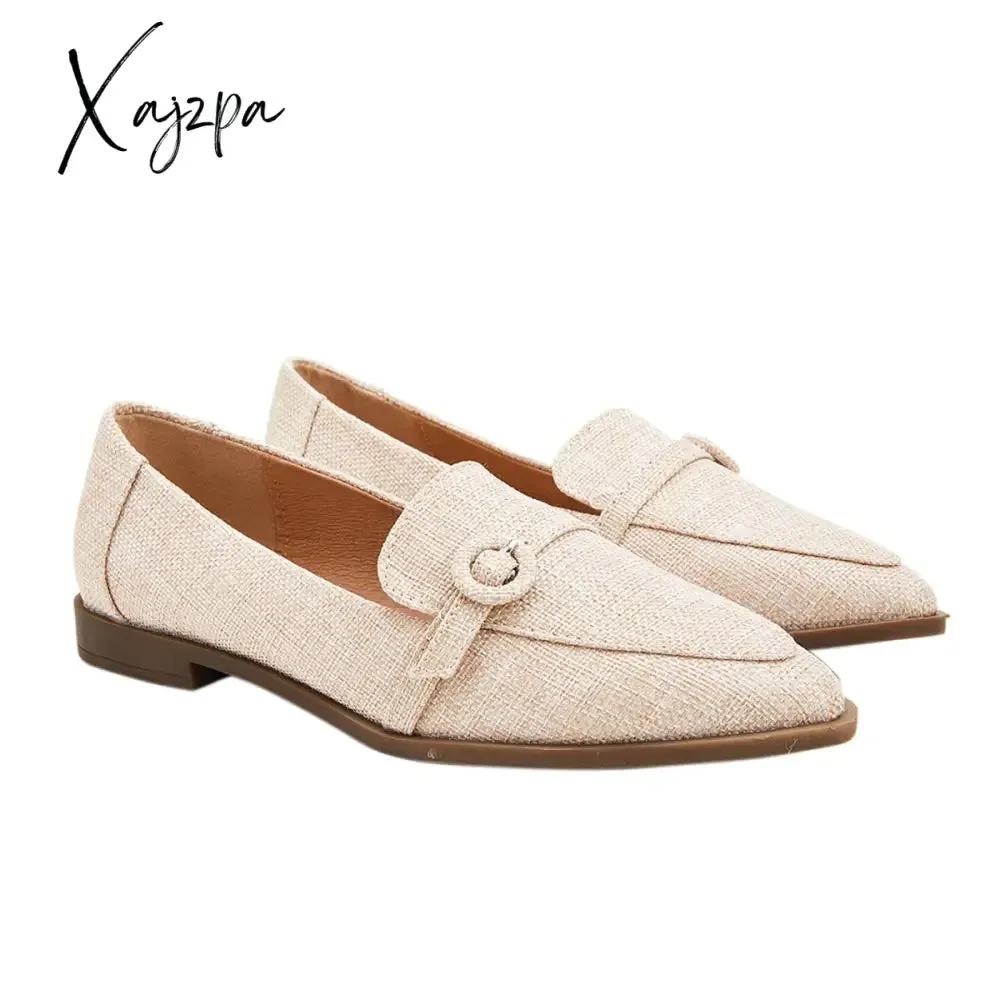 Xajzpa - Imily Bela Womens Casual Elegant Pointed Toe Slip-On Loafer Flats Low Heeled Office Shoes