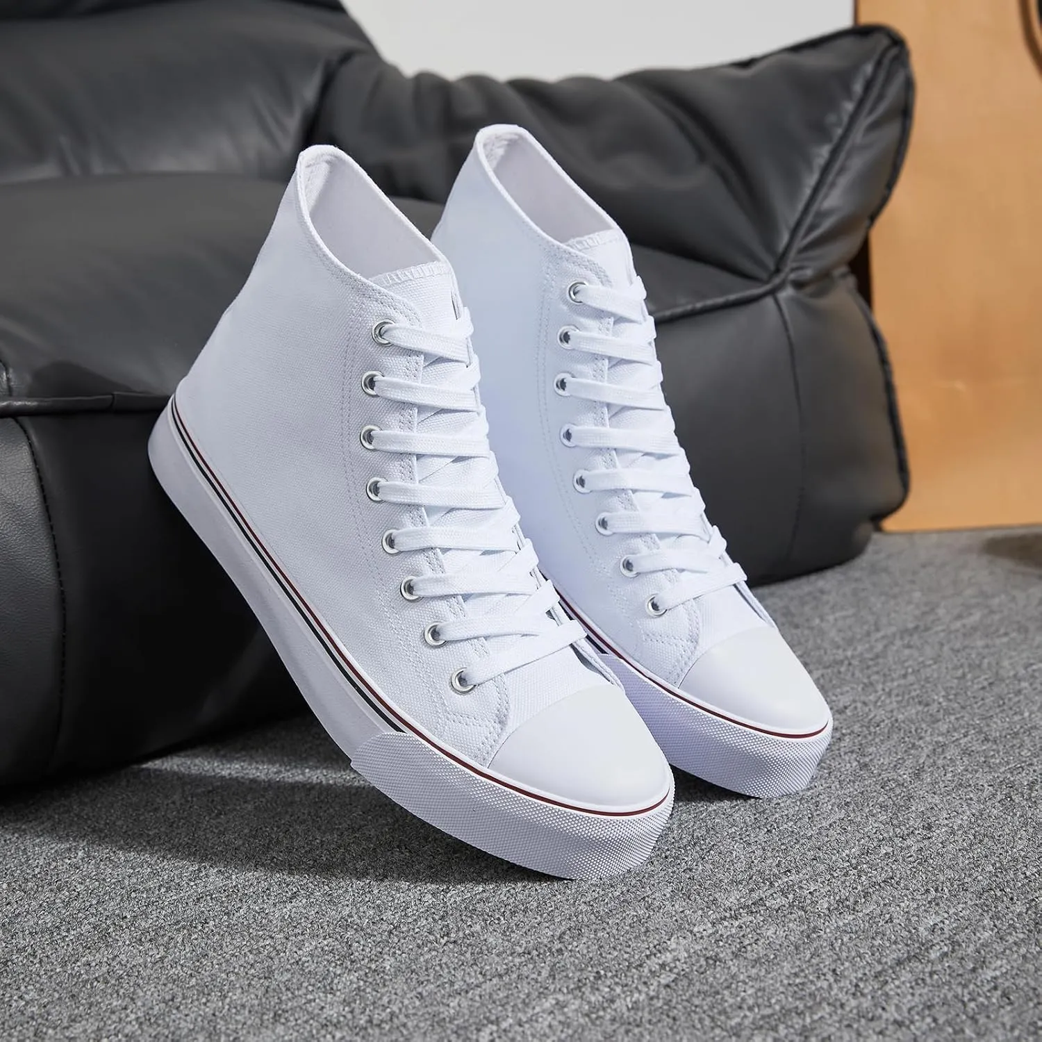 yageyan Mens High Top Canvas Sneakers Fashion Lace up Walking Shoes Casual Classic