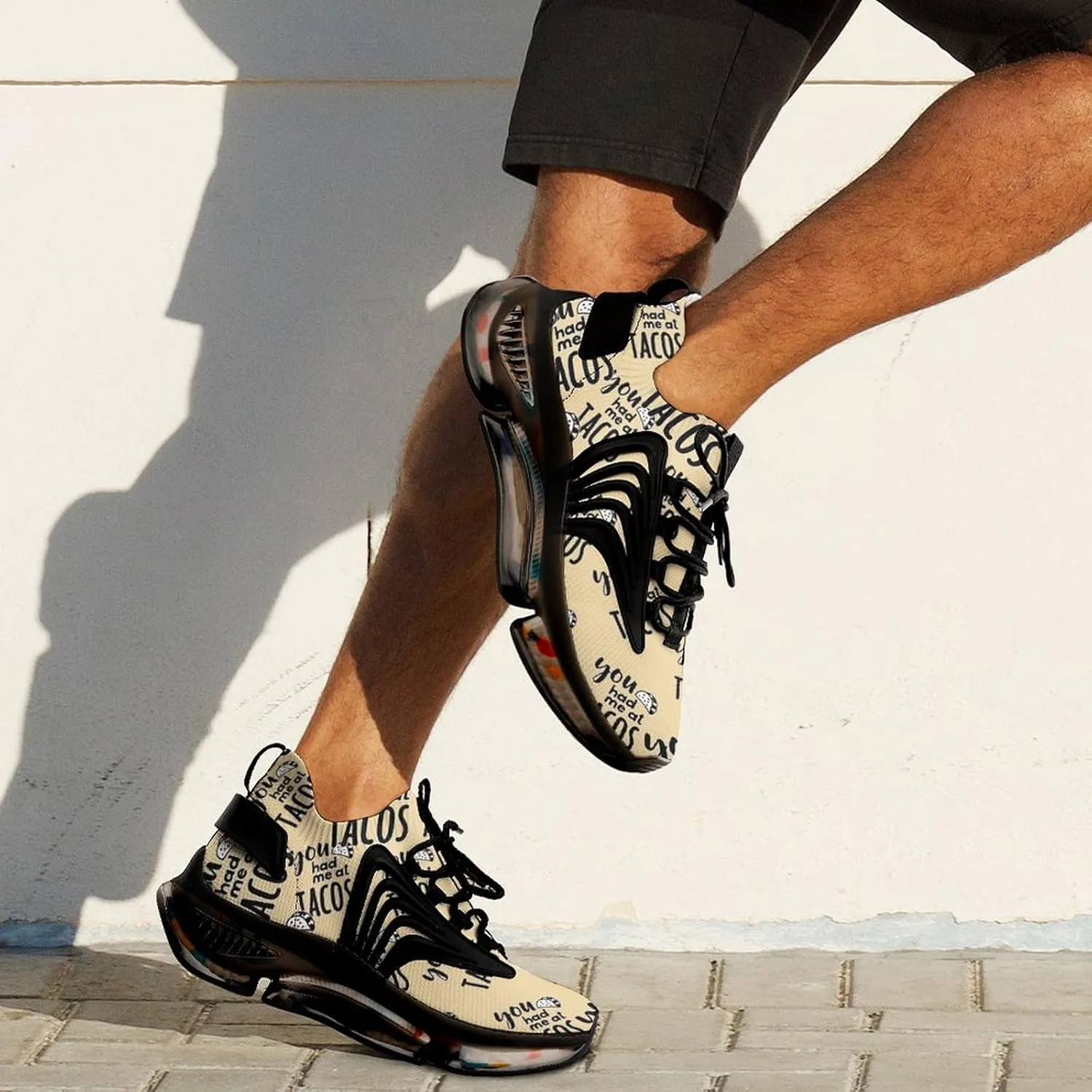 You Had Me at Tacos Walking Shoes for Men Lightweight Tennis Fashion Elastic Sports Shoes Cushion Basketball Shoes