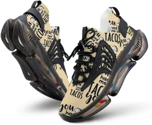 You Had Me at Tacos Walking Shoes for Men Lightweight Tennis Fashion Elastic Sports Shoes Cushion Basketball Shoes
